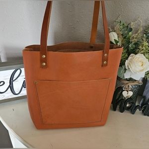 Portland leather goods classic tote in Satsuma